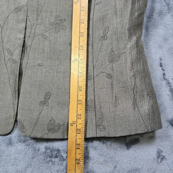 Floral Jacquard Skirt Suit Set Sage Green Size 12 - Picture 9 of 16